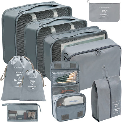 7/8/9/10 Pcs Set Travel Storage Bags Suitcase مجموعة تنظيم حقيبة السفر